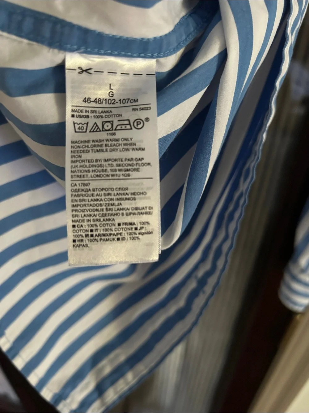 Banana Republic Blue and White Striped Dress Shirt
